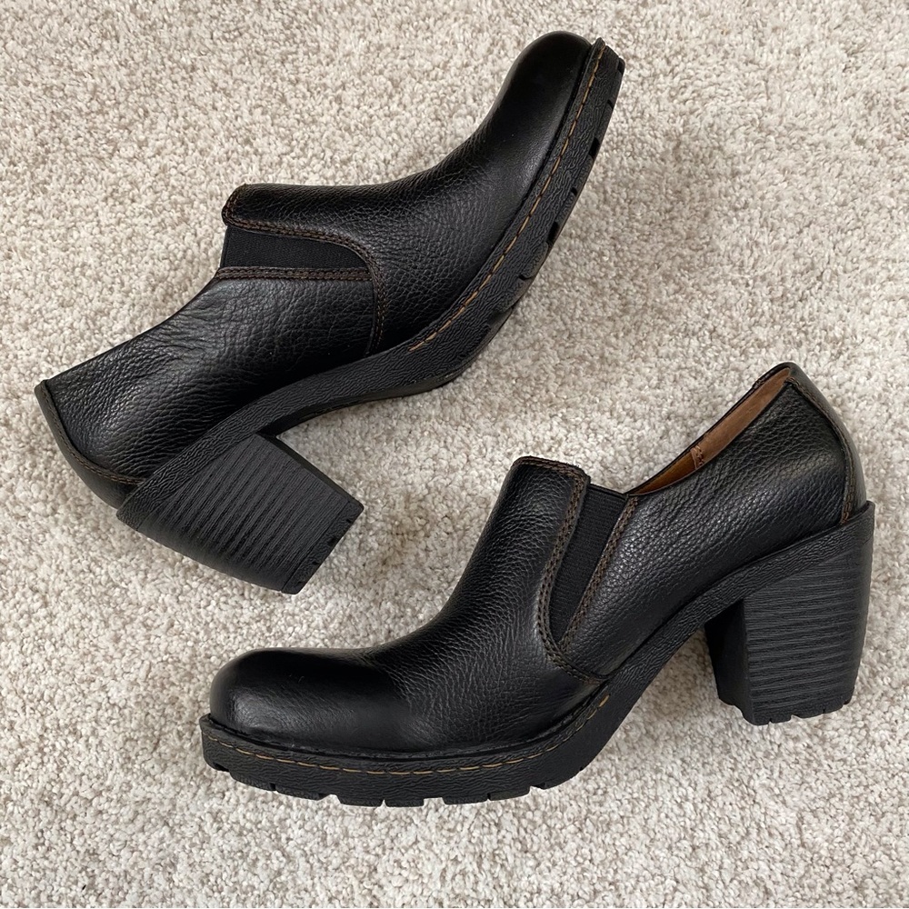 Born Concept b.o.c. Pebbled Leather Slip On Heel Shoes - Picture 7 of 11